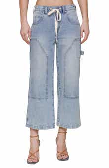 Avec Les Filles Drawstring Crop Jeans