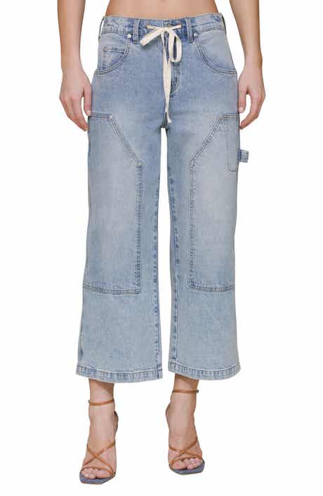 Avec Les Filles Drawstring Crop Jeans