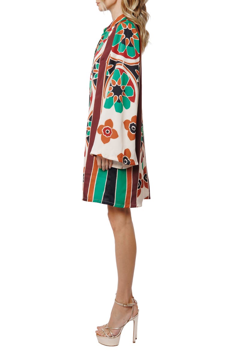 Iriza Long Sleeve Shift Dress, Alternate, color, GREEN MULTI
