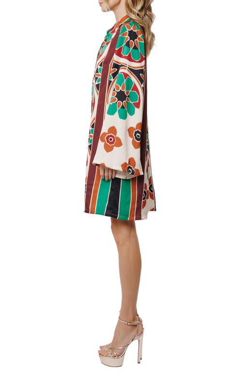 Ciebon Iriza Long Sleeve Shift Dress In Multi