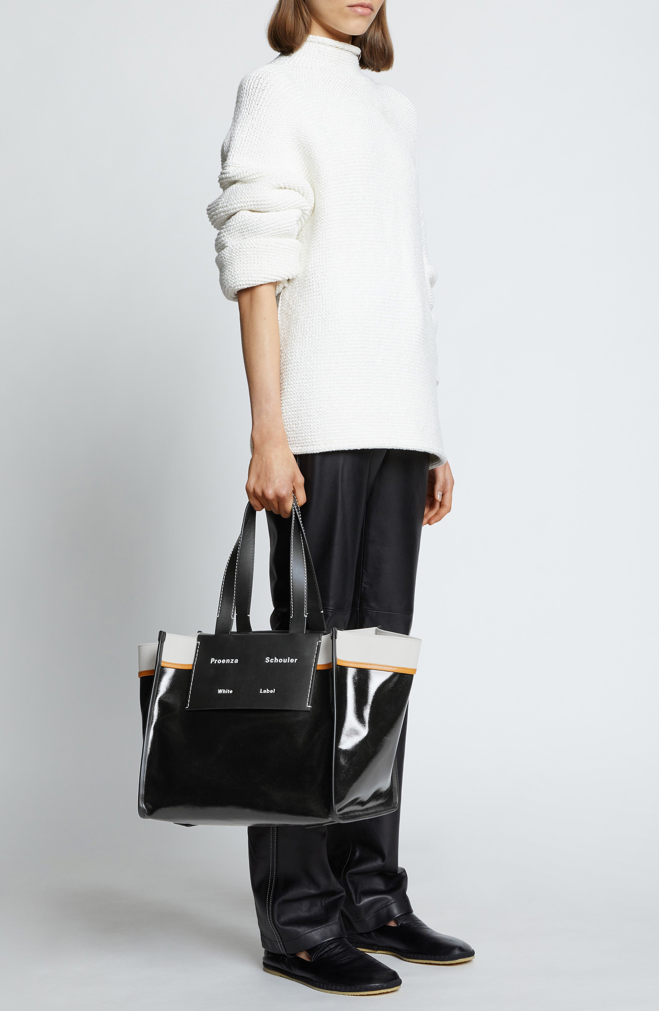 Proenza Schouler White Label Small Morris Coated Canvas Tote, Alternate, color, 