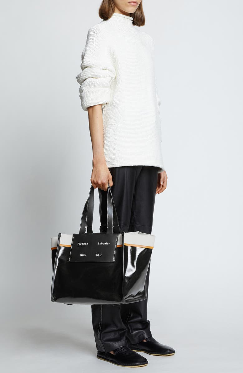 Proenza Schouler White Label Small Morris Coated Canvas Tote, Alternate, color,