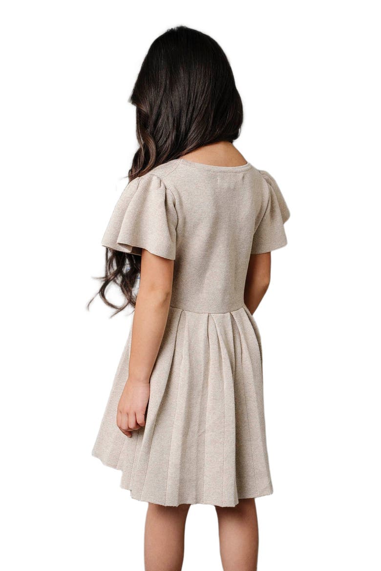 Girls' Organic Pleated Sweater Dress, Toddler, Alternate, color, Light Taupe Heather