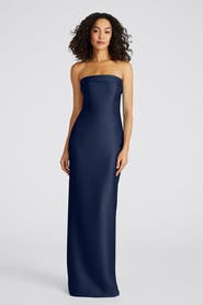 Theia Gaia Strapless Column Mikado Gown
