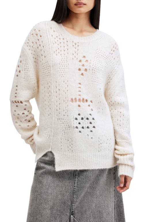 Allsaints Winnie Crewneck Sweater In Chalk White
