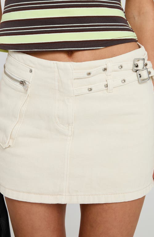 Princess Polly Paltrow Denim Cargo Miniskort In White