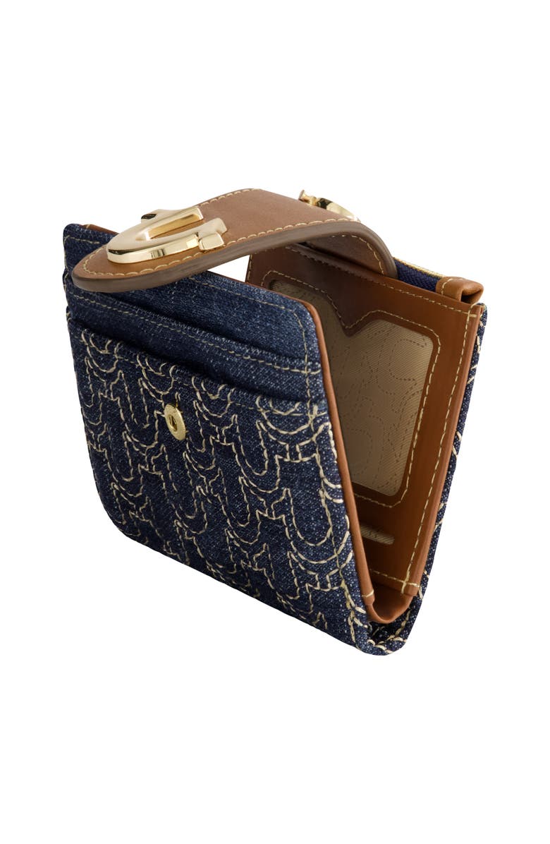 True Religion Horseshoe Quilted Small Wallet, Alternate, color, Dark Denim