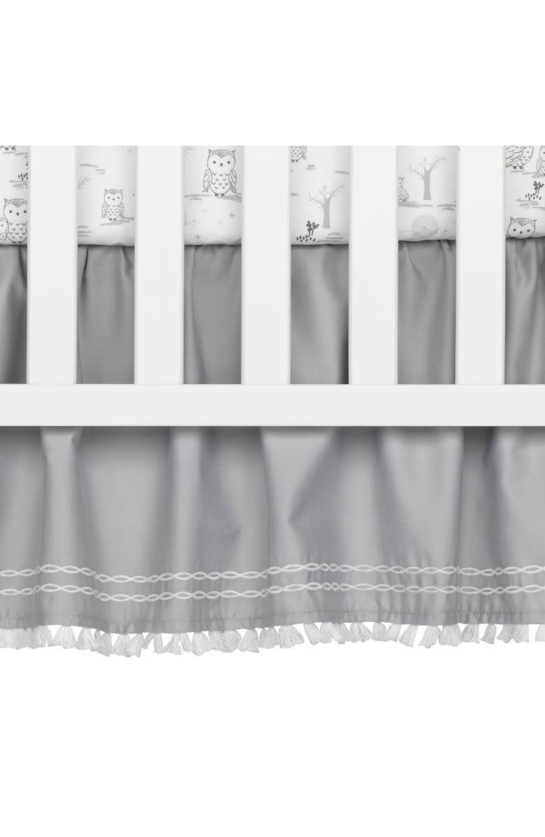 Lambs & Ivy Luna Celestial Owl 4-Piece Nursery Baby Crib Bedding Set, Alternate, color, Gray