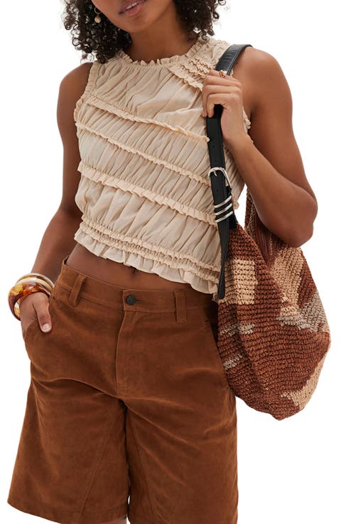 Pink Sands Smocked Asymmetric Tank