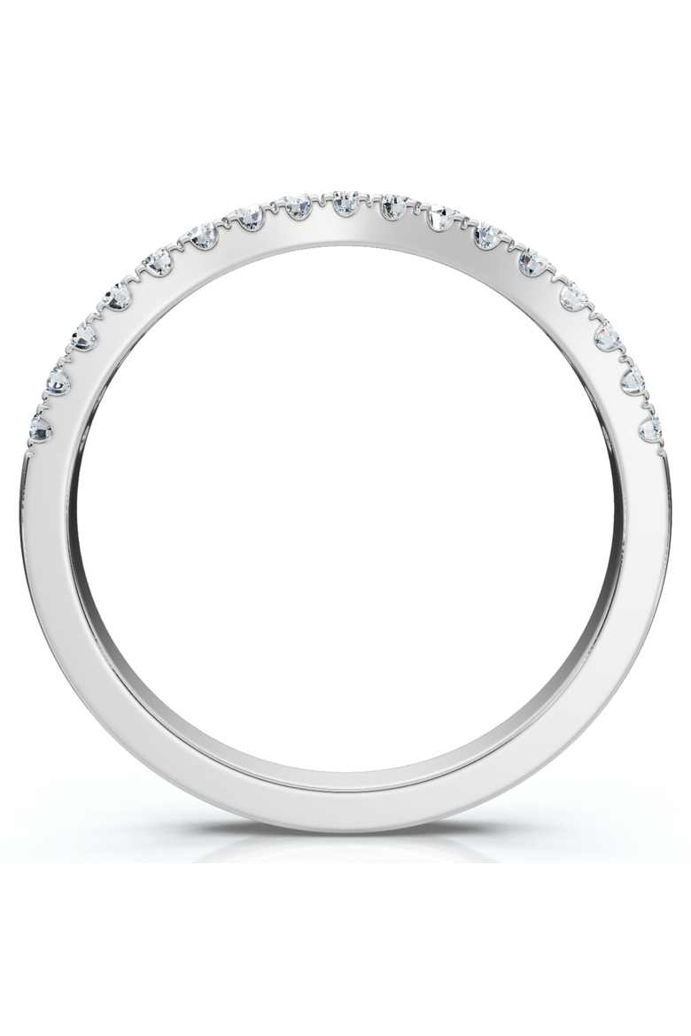 Curved Accent Diamond Guard Ring 14k Gold Lab Grown, Alternate, color, 14k White Gold