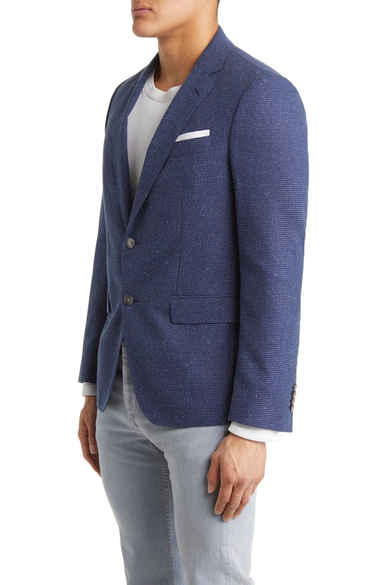 BOSS Hutson Slim Fit Glen Check Wool Sport Coat, Alternate, color, Dk Bu
