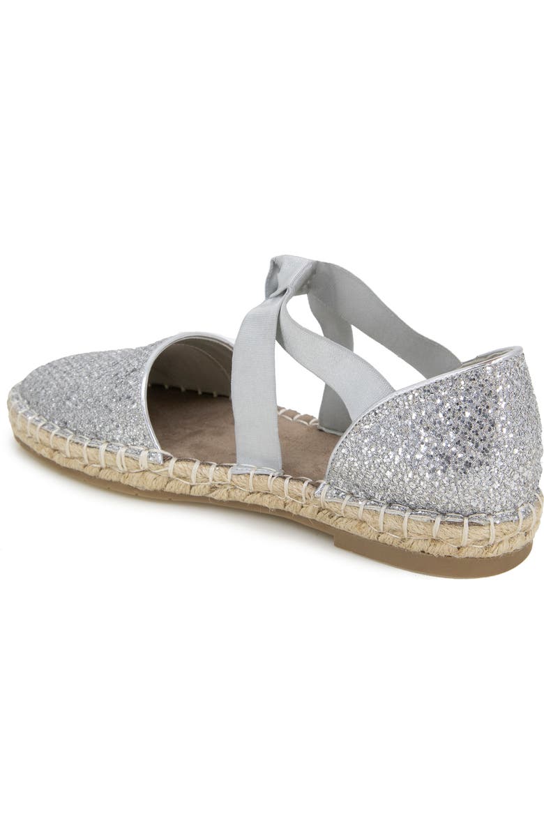 Kenneth Cole Reaction Luna Glitter Espadrille Sandal, Alternate, color, Silver Mesh