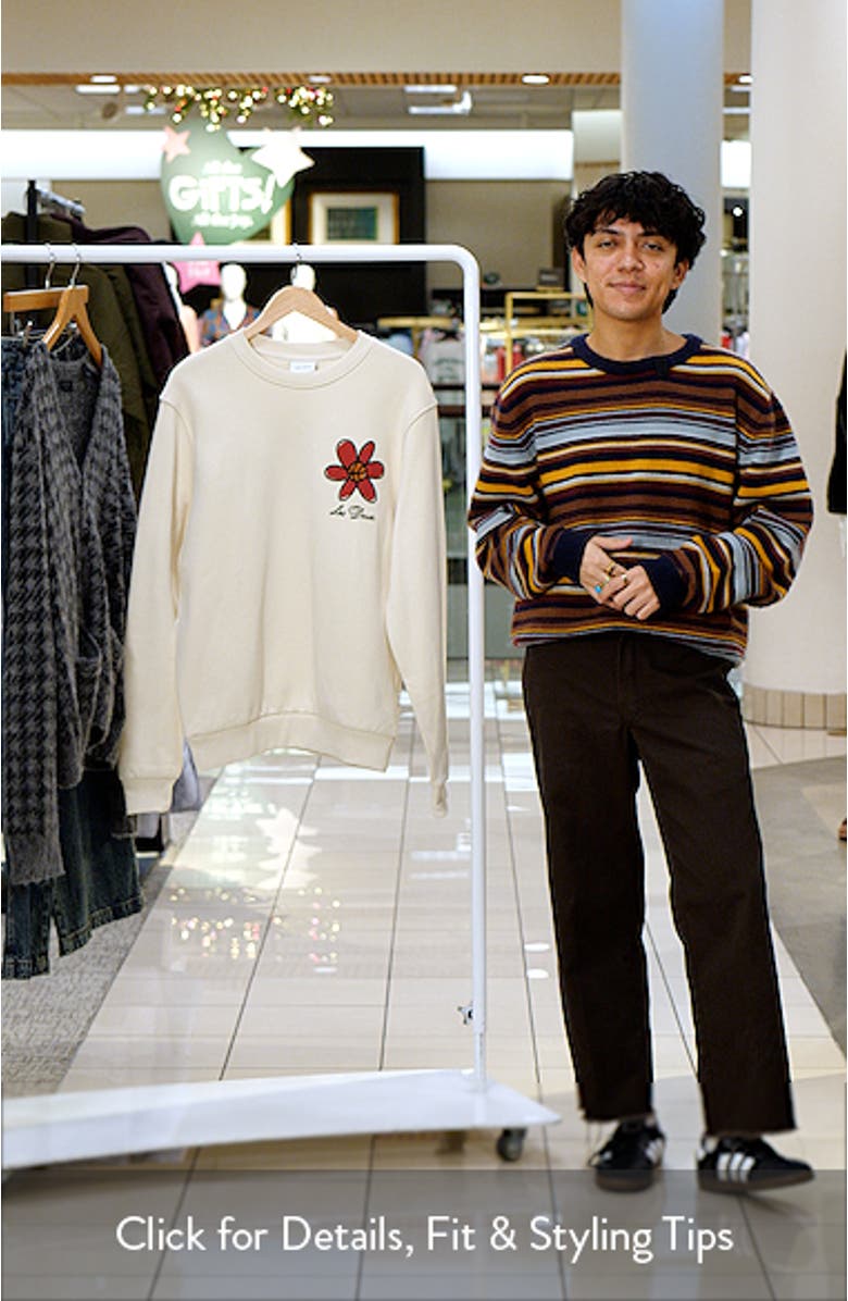 Flower Basket Organic Cotton Graphic Sweatshirt, sales video thumbnail