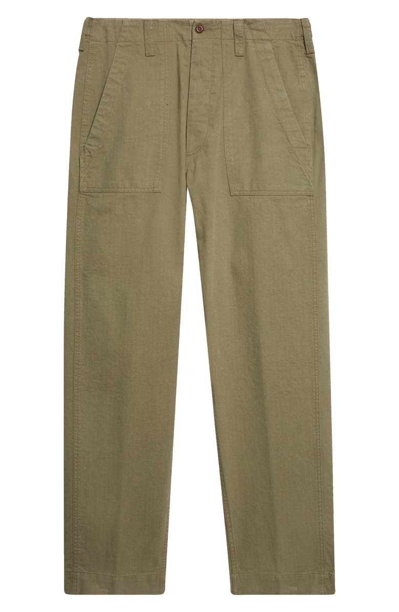 Drake's Cotton Twill Fatigue Trousers, Alternate, color, Khaki