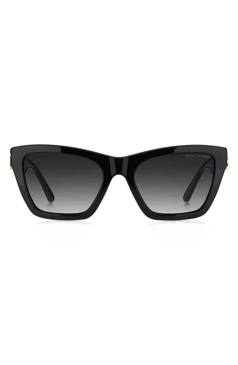 Marc Jacobs 54mm Cat Eye Sunglasses, Main, color, Black/ Dark Grey