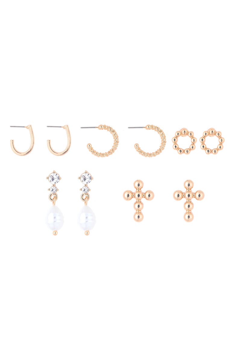 ZAXIE By Stefanie Taylor Set of 5 Earrings Set, Main, color, Gold