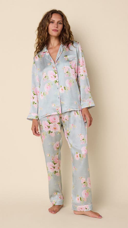 The Cat's Pajamas Silk Pajama Set In Multi