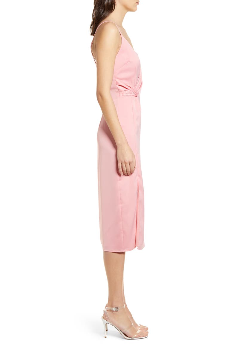 Aquila Faux Wrap Slipdress, Alternate, color, PEONY