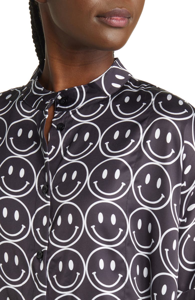 Dressed in Lala Oversize Button-Up Satin Shirt & Pants Set, Alternate, color,