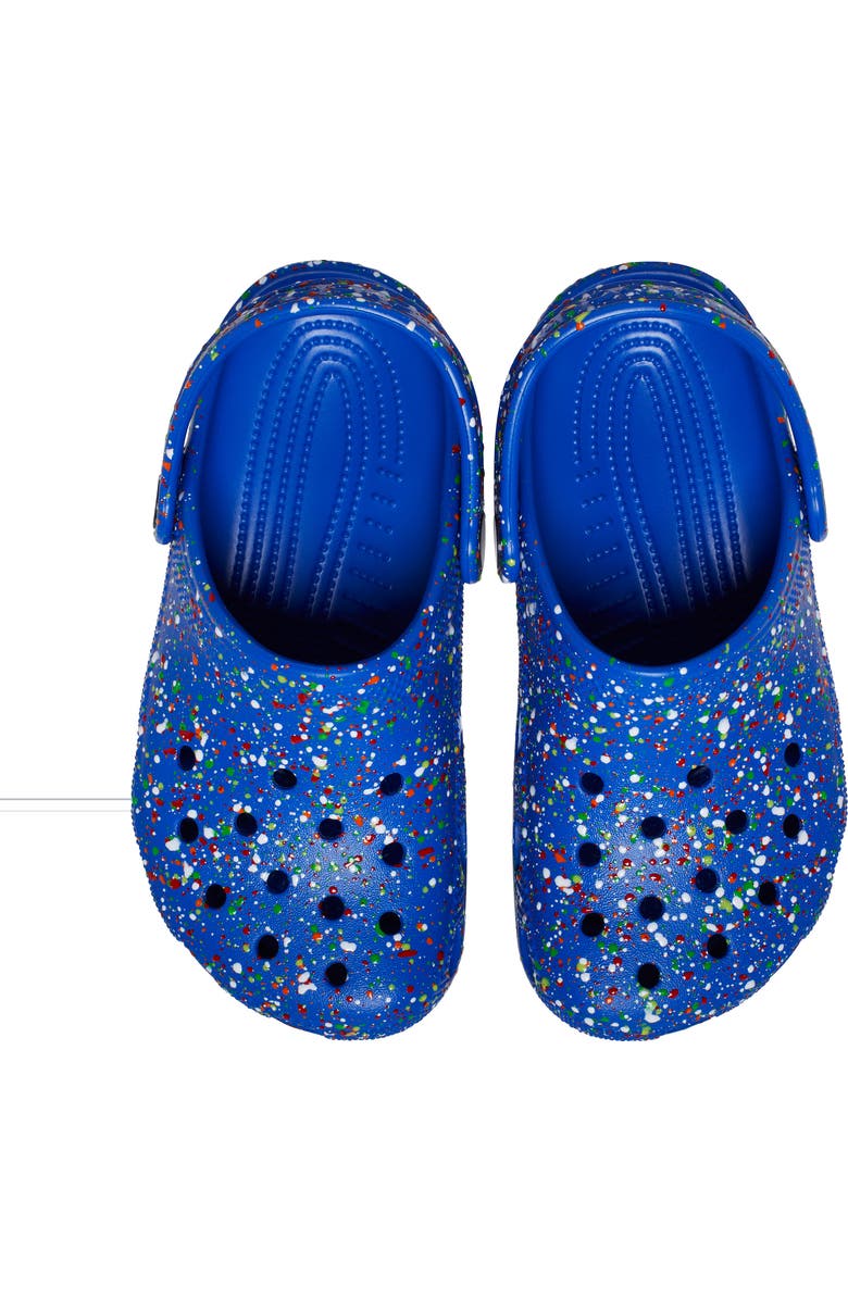 CROCS Kids' Classic Paint Splatter Clog, Alternate, color, Blue Bolt