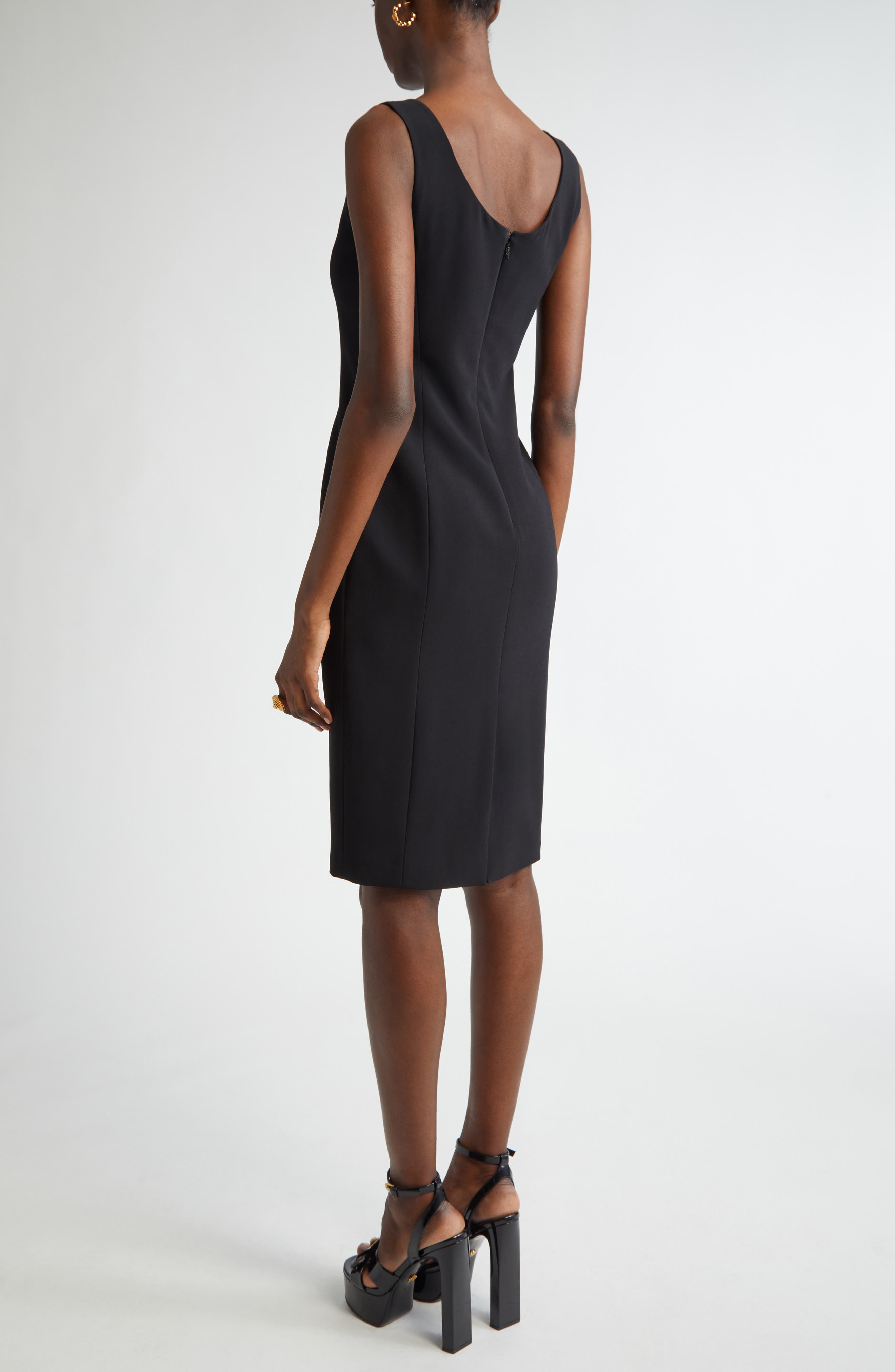 Versace Safety Pin Stretch Cady Sheath Dress (Women) | Nordstromrack