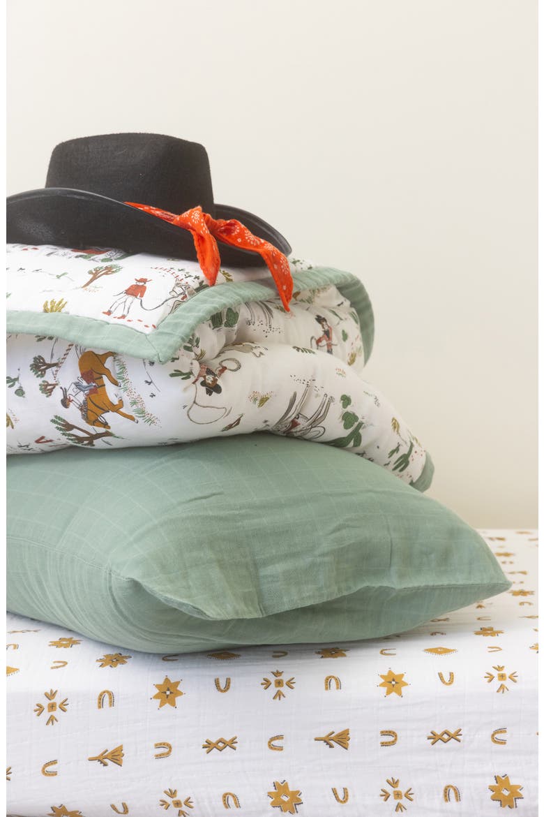 2-Pack Cotton Muslin Pillowcase, Alternate, color, COW POKE