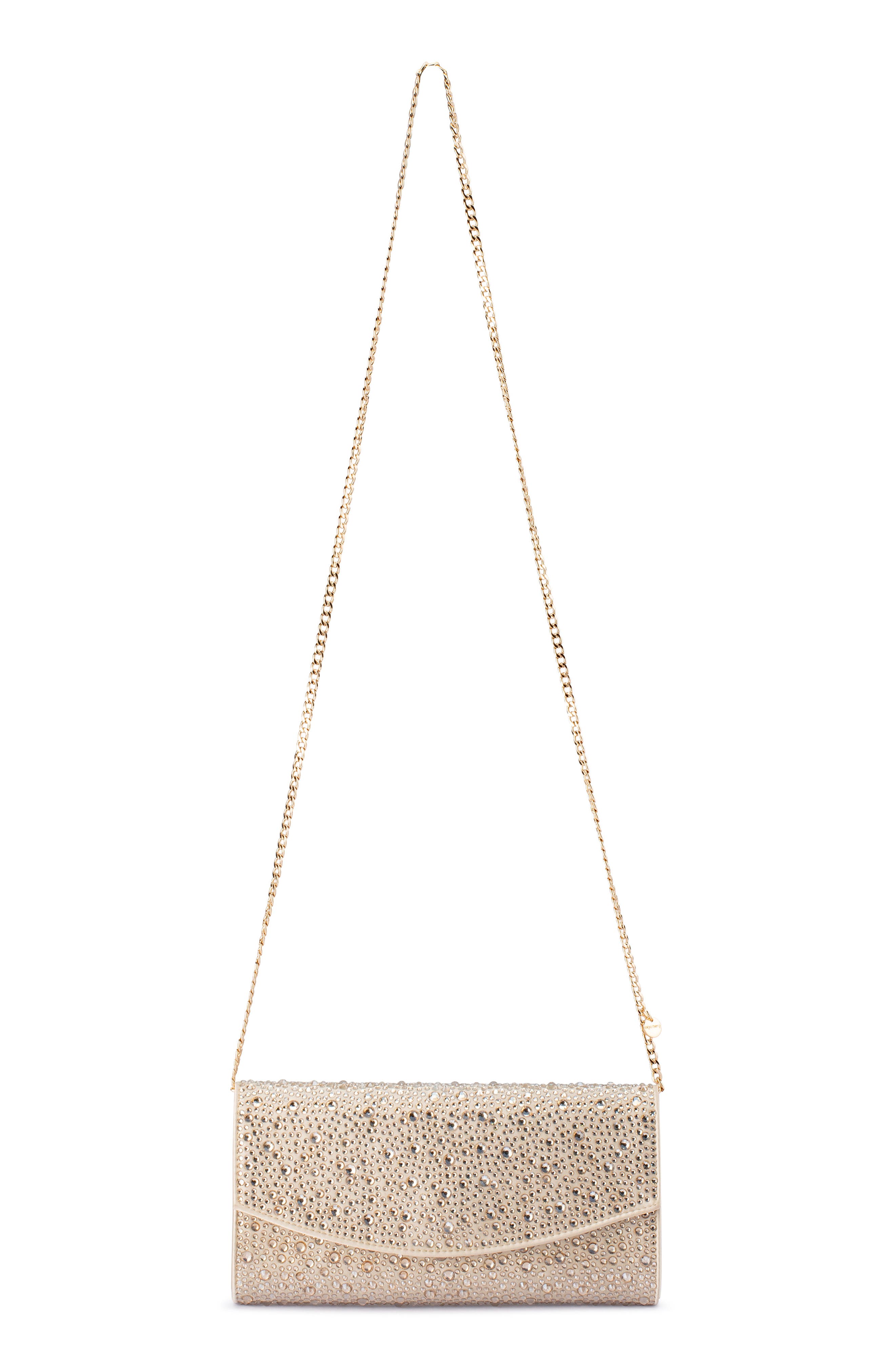 Olga Berg Emma Crystal Clutch, Alternate, color, Champagne