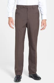 Berle Self Sizer Waist Plain Weave Flat Front Washable Trousers