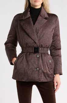 Willene Herringbone Belted Puffer Coat