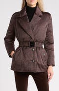 L'AGENCE Willene Herringbone Belted Puffer Coat