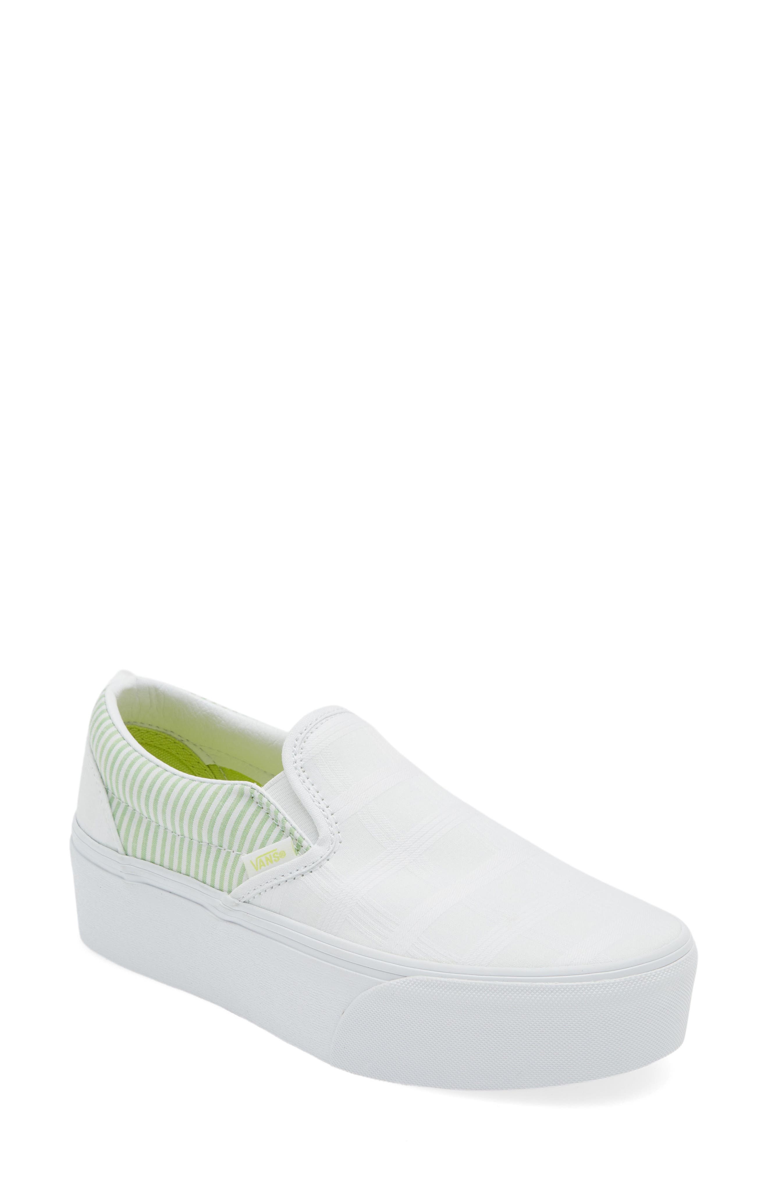 Gender Inclusive Classic Slip-On Stackform Sneaker, Main, color, SUMMER PICNIC GREEN/ WHITE