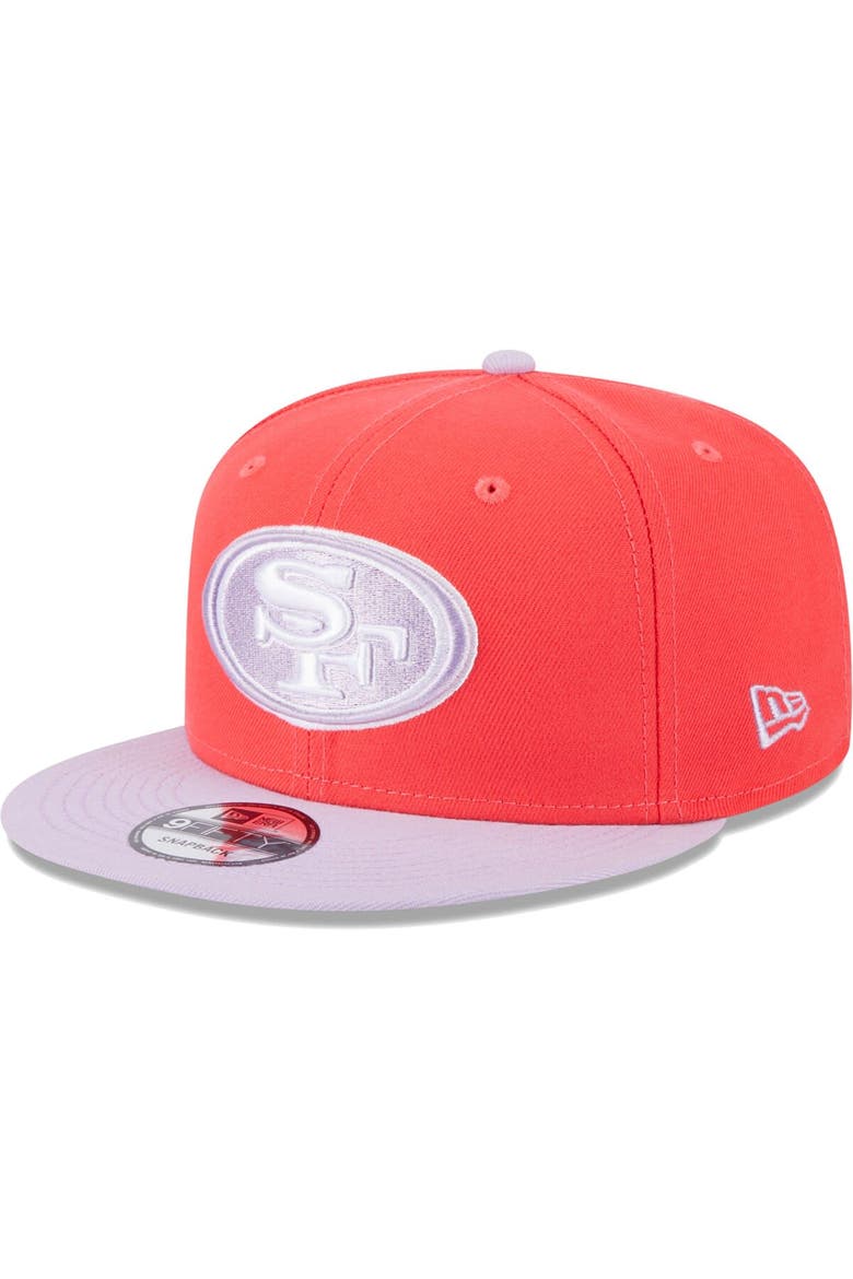 Men's New Era Red/Lavender San Francisco 49ers Two-Tone Color Pack 9FIFTY Snapback Hat, Main, color, Red