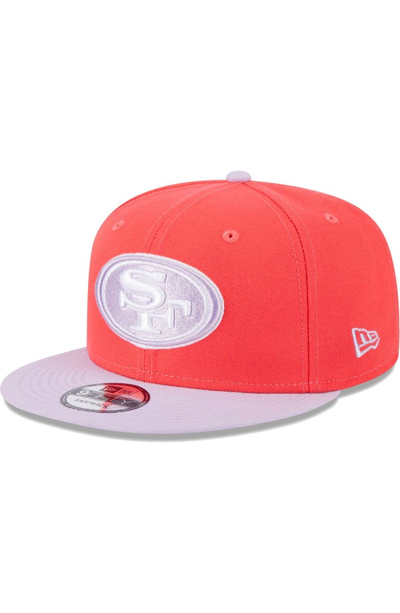 New Era Men's New Era Red/Lavender San Francisco 49ers Two-Tone Color Pack 9FIFTY Snapback Hat, Main, color, Red