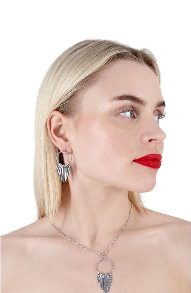 Lucy Quartermaine Egyptian Temple Earrings, Alternate, color, Sterling Silver