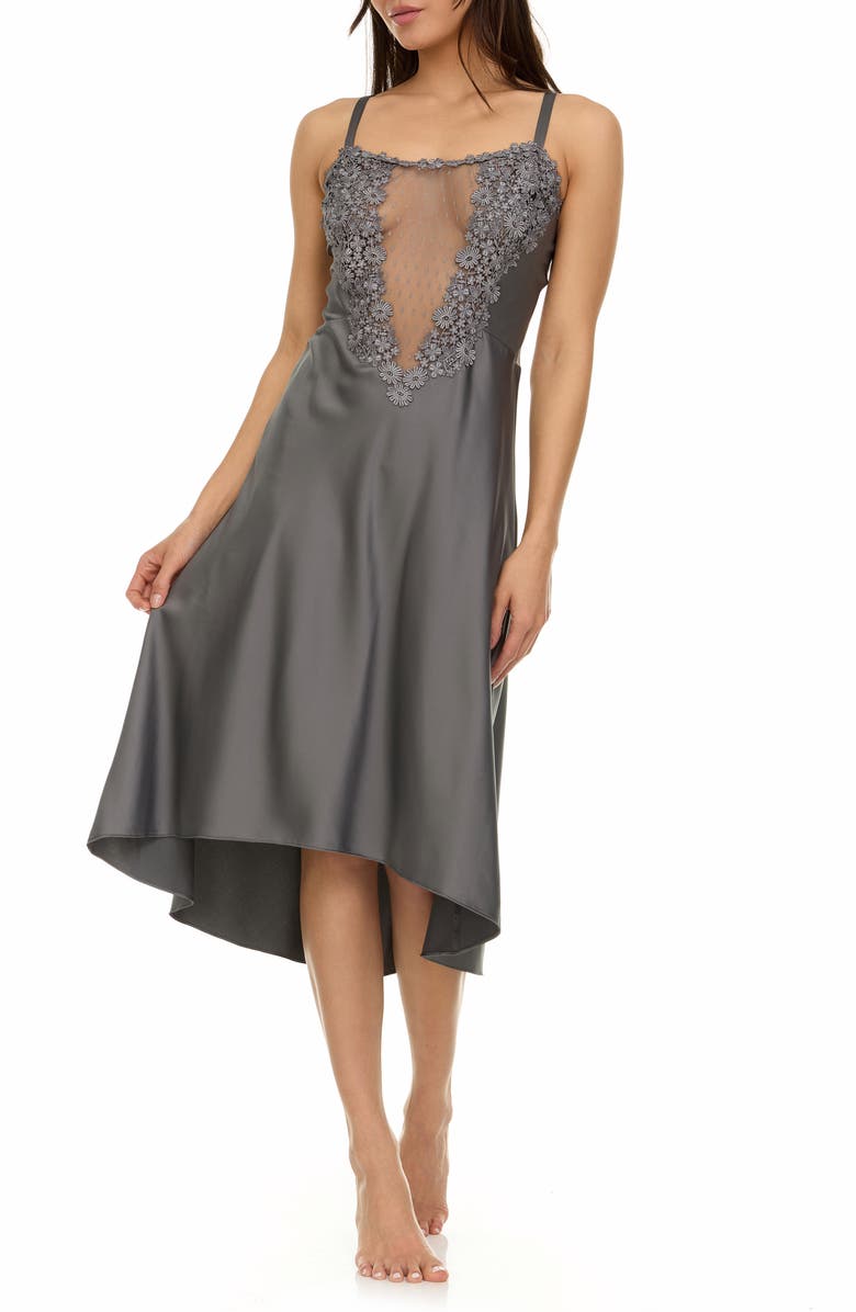 Flora Nikrooz Showstopper Nightgown, Alternate, color, Gray