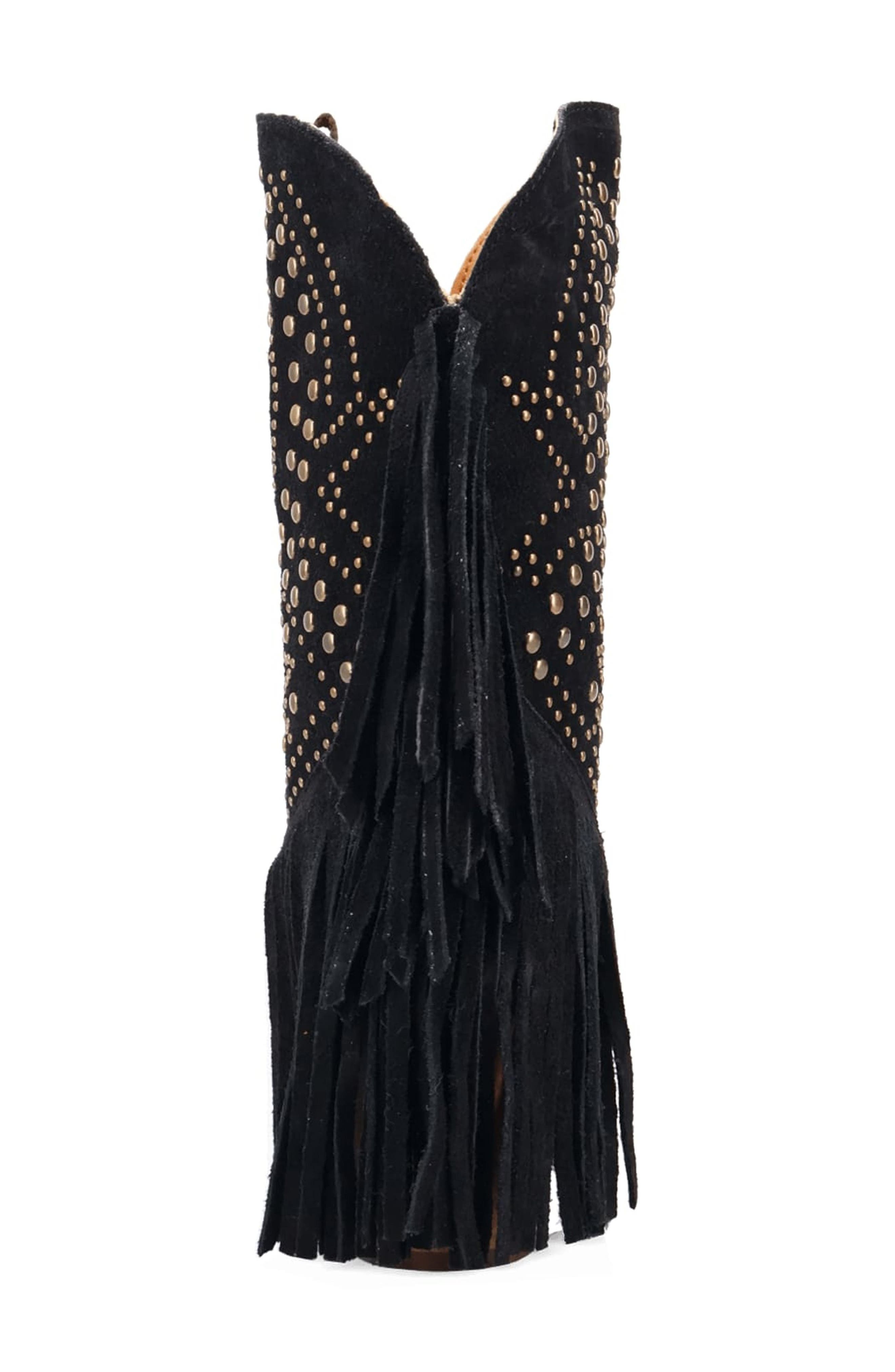 Dingo Star Power Fringe 
Stud Western Boot, Alternate, color, Black