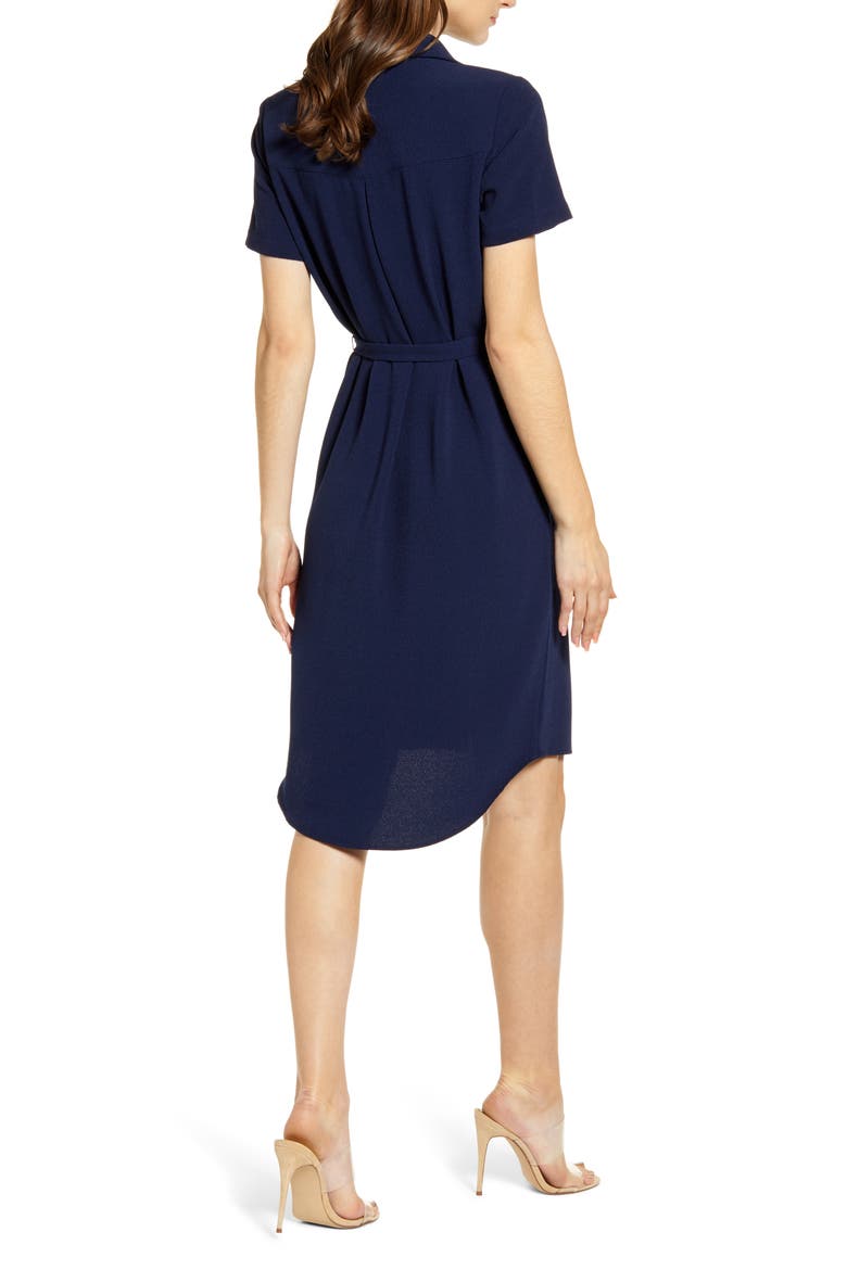 Everyday High/Low Shirt Dress, Alternate, color, NAVY PEACOAT