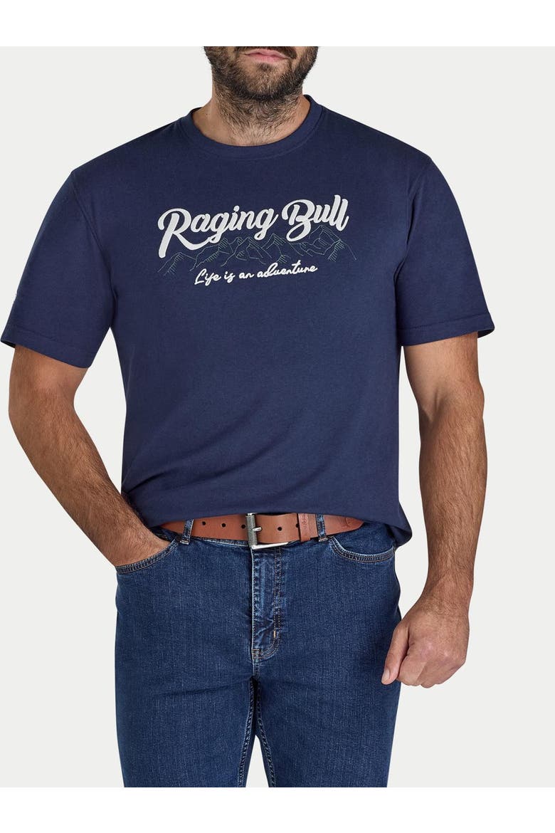 Embroidered Mountains T-Shirt, Alternate, color, Navy Marl