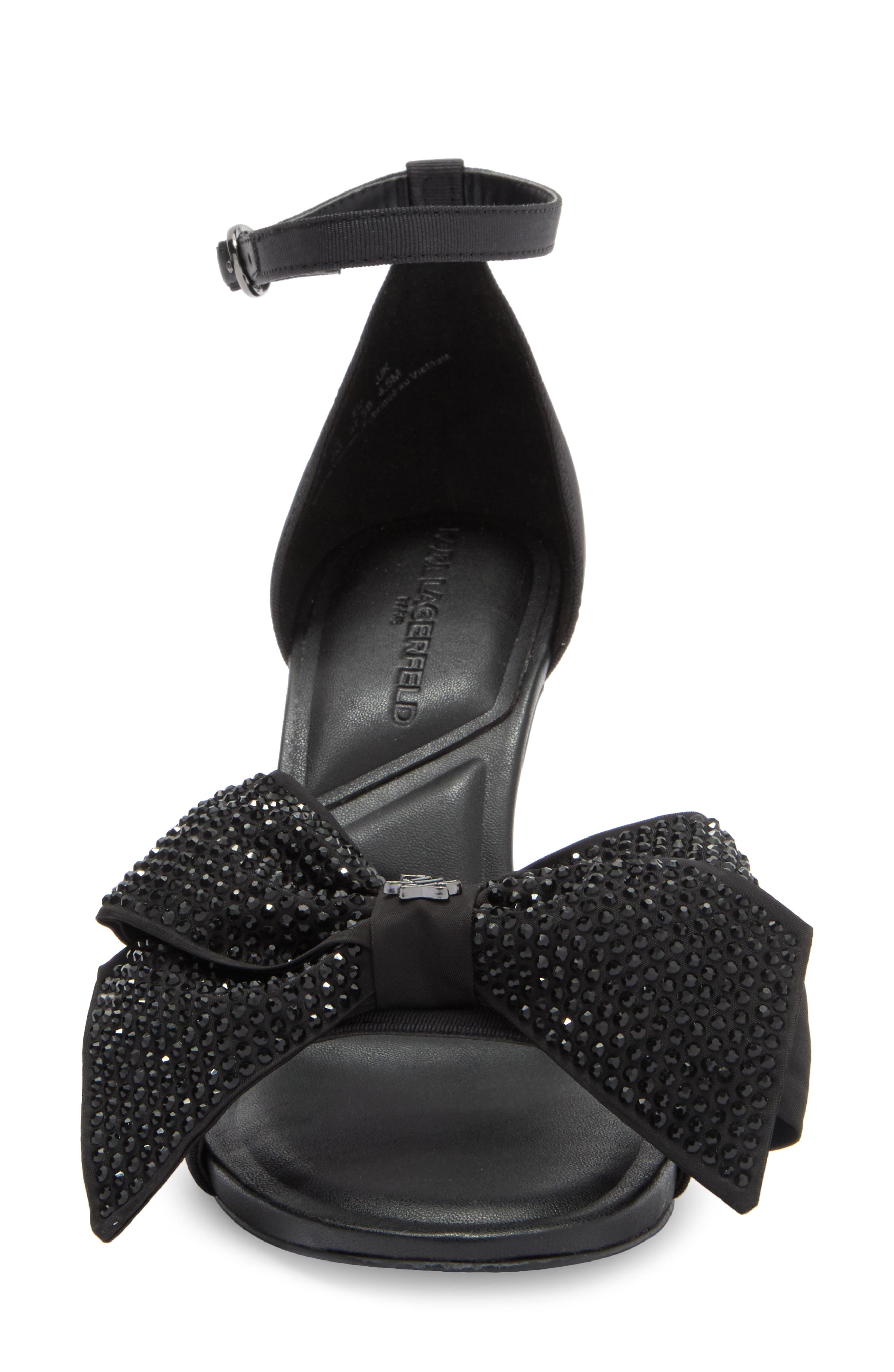KARL LAGERFELD PARIS Kenz Rhinestone Bow Sandal, Alternate, color, 