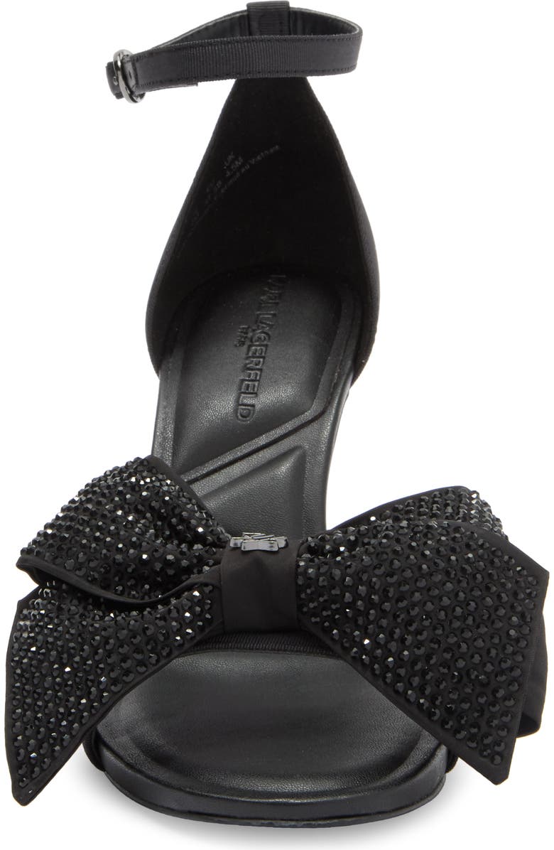 KARL LAGERFELD PARIS Kenz Rhinestone Bow Sandal, Alternate, color,