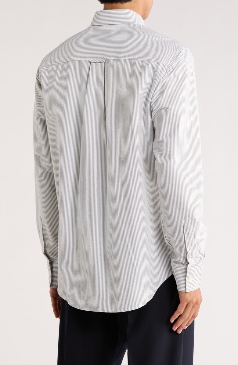 NN07 Colby Organic Cotton Oxford Dress Shirt, Alternate, color, Capers Stripe