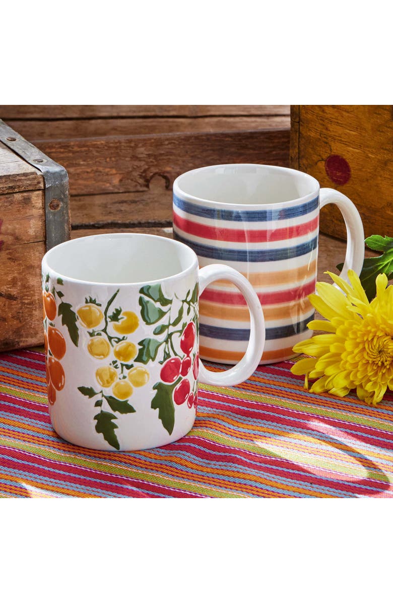 tag Heirloom Stripes Ceramic Mug Multicolor Dishwasher Safe, Alternate, color, Multicolored