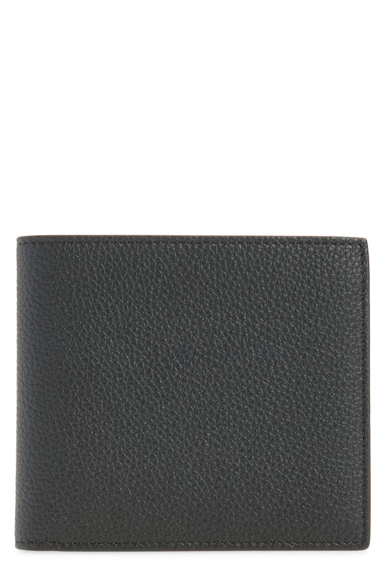 Pebbled Leather Bifold Wallet, Main, color, BLACK