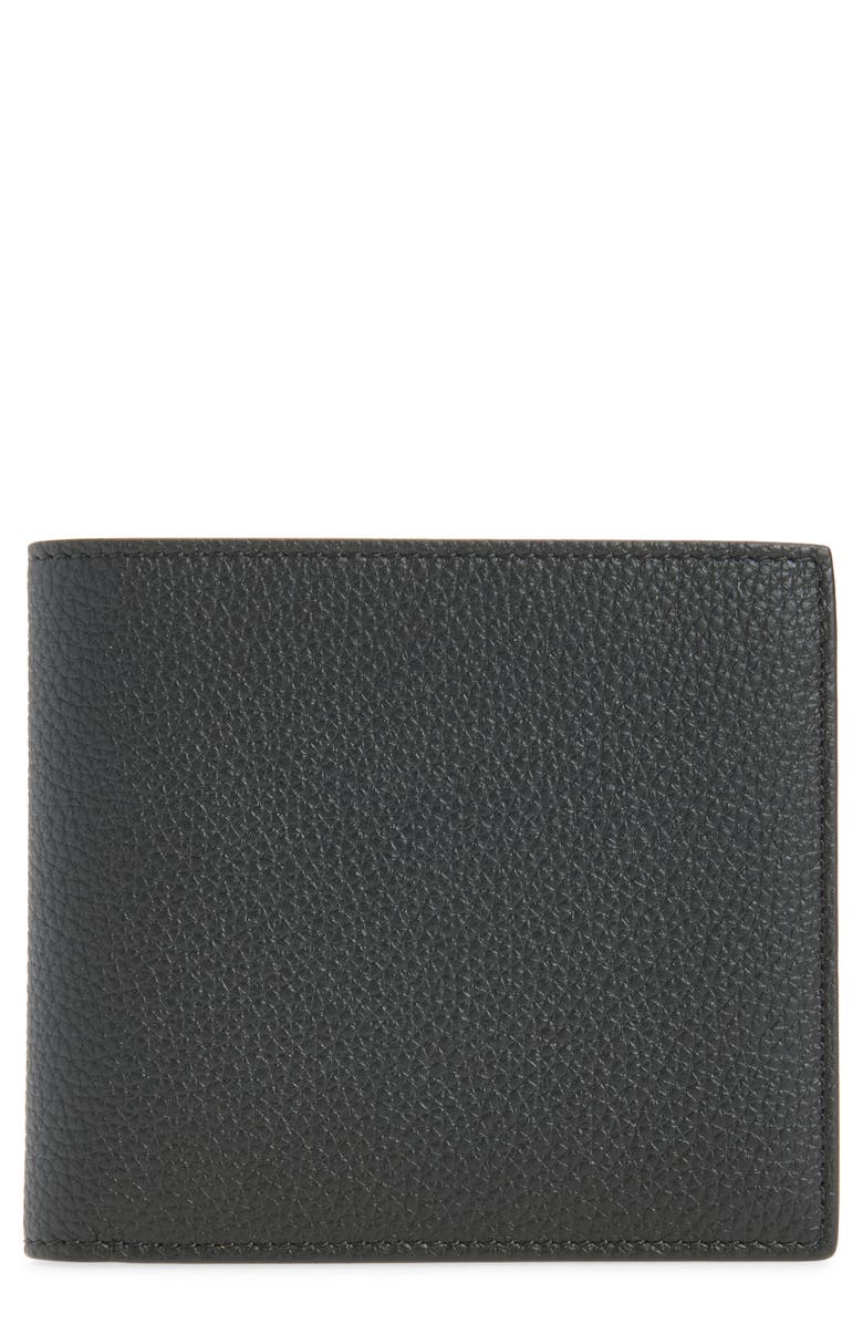 Thom Browne Leather Card Holder, Main, color, Black