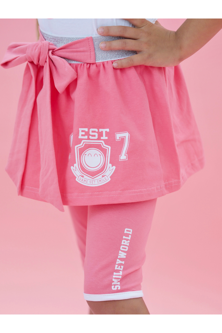 Sweet & Sporty Bow Skirt Set, Alternate, color, Pink