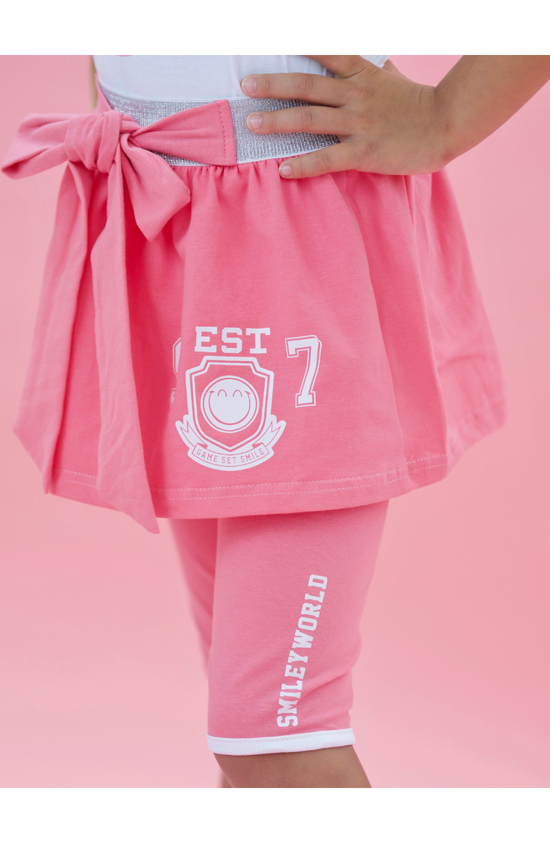 Mia Belle Girls Sweet & Sporty Bow Skirt Set, Alternate, color, Pink