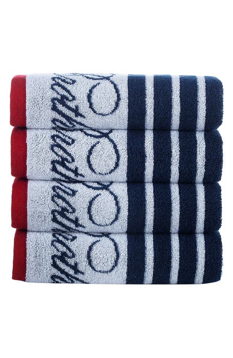 Nautical Blanket Stripe 4-Pack Turkish Cotton Washcloths