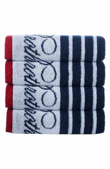 Brooks Brothers Nautical Blanket Stripe 4-Pack Turkish Cotton Washcloths