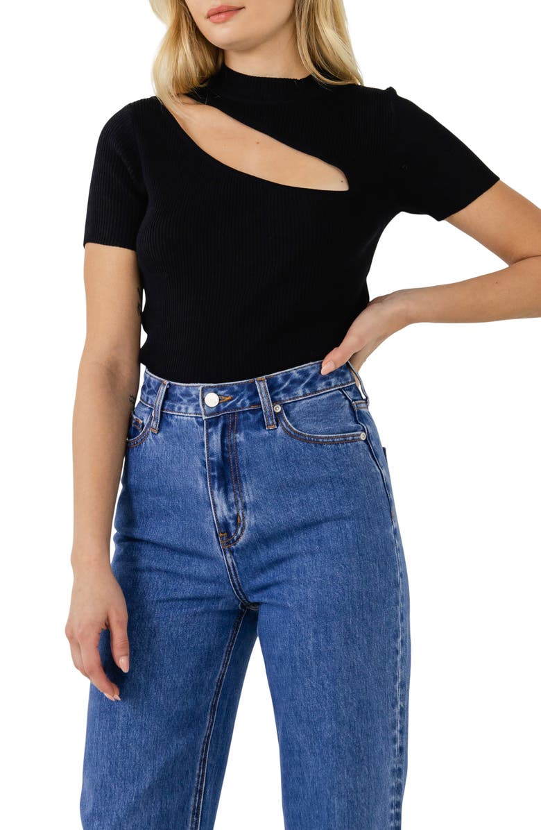 Endless Rose Cutout Mock Neck Top, Alternate, color,