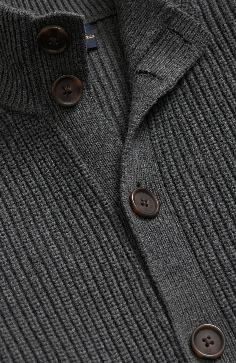 Brooks Brothers Button Front Cotton Cardigan, Alternate, color, Charcoal